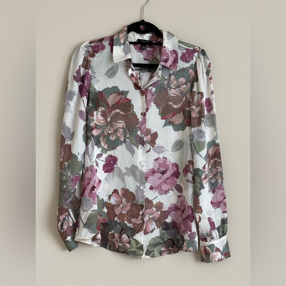 HAVER & BLAIR LONDON FLORAL PRINT BLOUSE SZ.M